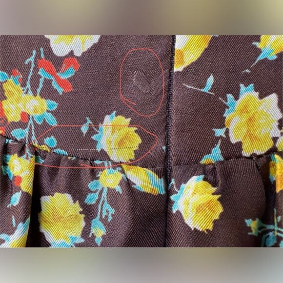 NWT AUTUMN ADEIGBO Bridgette 100% Silk Puff-Sleeve Mini Dress Brown Size 4 - Picture 15 of 16